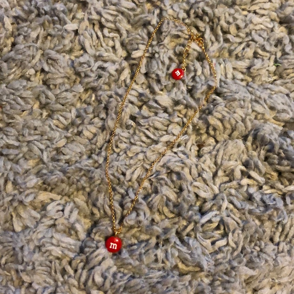 Gold m&m necklace